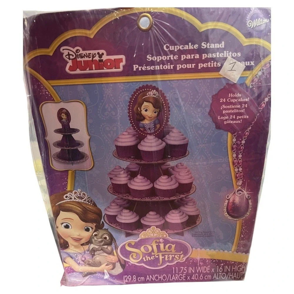 Wilton Disney Sofia the First Princess Cupcake Stand 3 Tier Purple Party